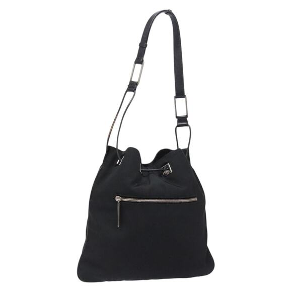 GUCCI Shoulder Bag Canvas Black Silver 001 001 - Picture 1 of 16